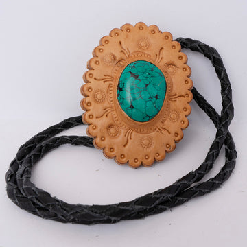 American Darling ADJW103A Braided Genuine Leather Jewelry Necklace with Concho